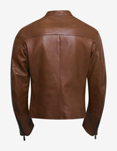 Load image into Gallery viewer, Brown Grain Leather Blouson -
