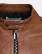 Load image into Gallery viewer, Brown Grain Leather Blouson -
