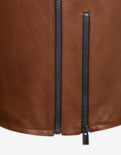 Load image into Gallery viewer, Brown Grain Leather Blouson -
