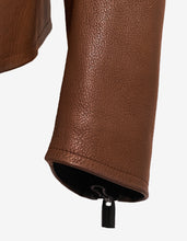 Load image into Gallery viewer, Brown Grain Leather Blouson -
