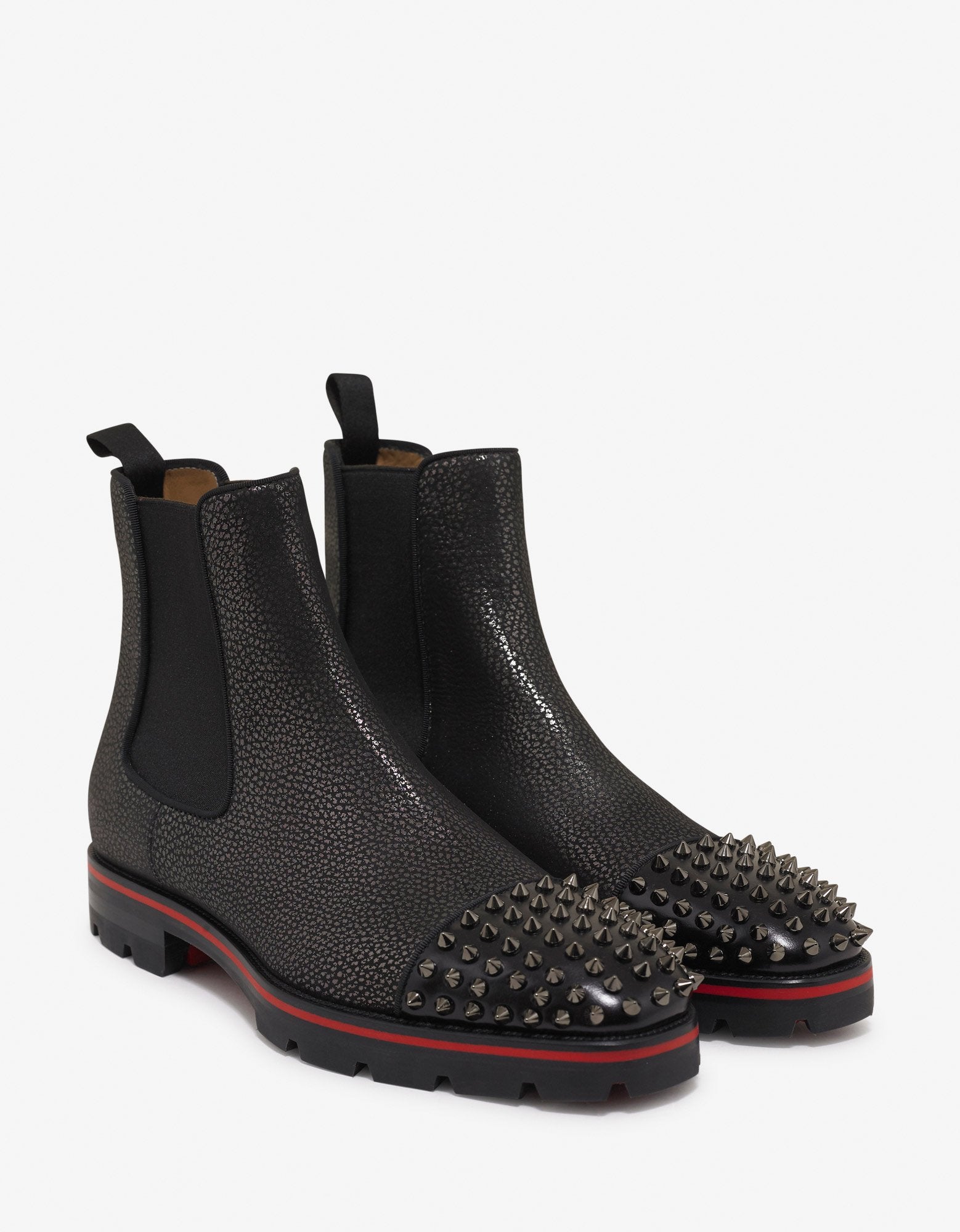 Christian Louboutin black Melon Leather Ankle Boots