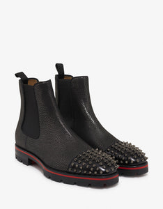 Melon Flat Leather Chelsea Boots in Black - Christian Louboutin