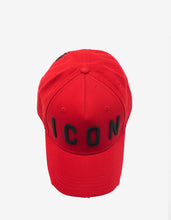 Load image into Gallery viewer, Red Baseball Cap with Black Icon Logo
