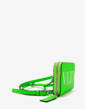 Load image into Gallery viewer, Neon Green VLTN Wallet with Neck Strap -
