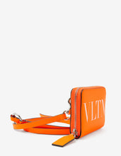 Load image into Gallery viewer, Neon Orange VLTN Wallet with Neck Strap
