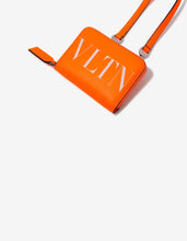 Load image into Gallery viewer, Neon Orange VLTN Wallet with Neck Strap
