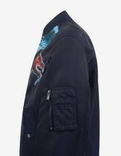 Load image into Gallery viewer, Navy Blue Dragons Garden Bomber Jacket
