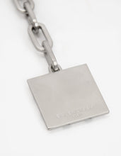 Load image into Gallery viewer, Silver Metal Grid Square Keyring -
