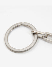 Load image into Gallery viewer, Silver Metal Grid Square Keyring -
